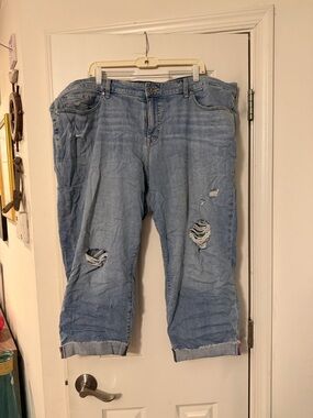 Torrid Blue Capri Boyfriend Jeans